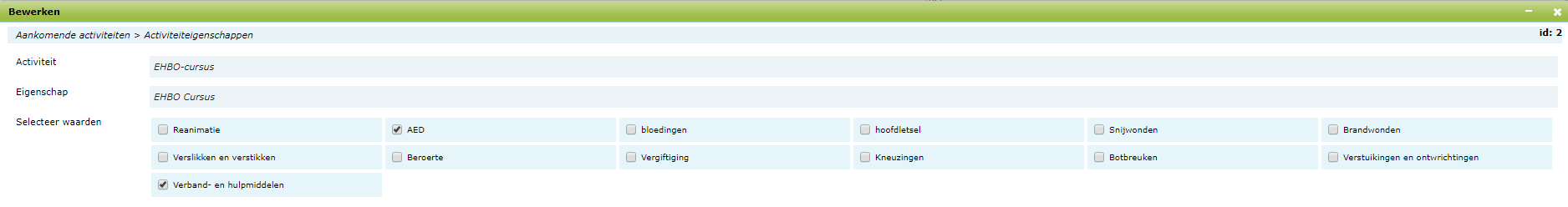Activiteit eigenschappen competenties